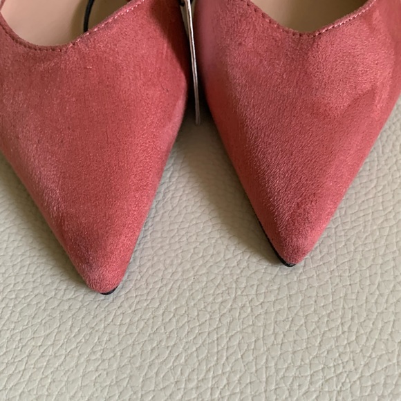 Zara Heeled Suede Slingback Shoes With Bow - Picture 8 of 16